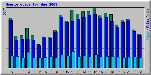 Hourly usage for May 2009